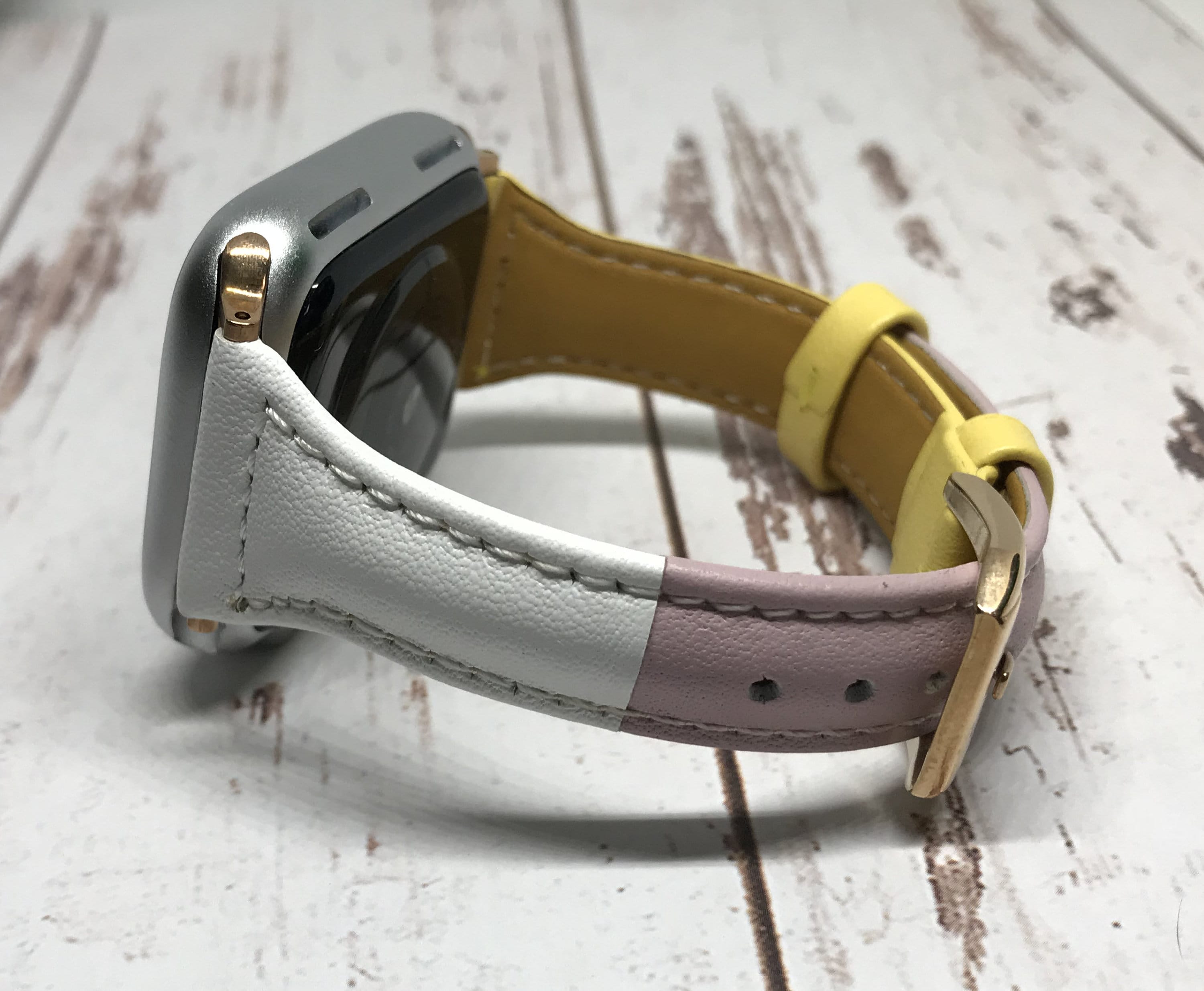 NEW Yellow Genuine Leather Apple Watch band, 38mm 40mm 42mm 44mm For Women, For Apple watch bands series 1 2 3 4 5 6
