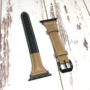 NOUVEAU Brown Black Genuine Leather Apple Watch band, 38mm 40mm 42mm 44mm Pour les femmes, Pour les bandes Apple Watch série 1 2 3 4 5 6 Black