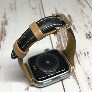 NOUVEAU Brown Black Genuine Leather Apple Watch band, 38mm 40mm 42mm 44mm Pour les femmes, Pour les bandes Apple Watch série 1 2 3 4 5 6 image 2