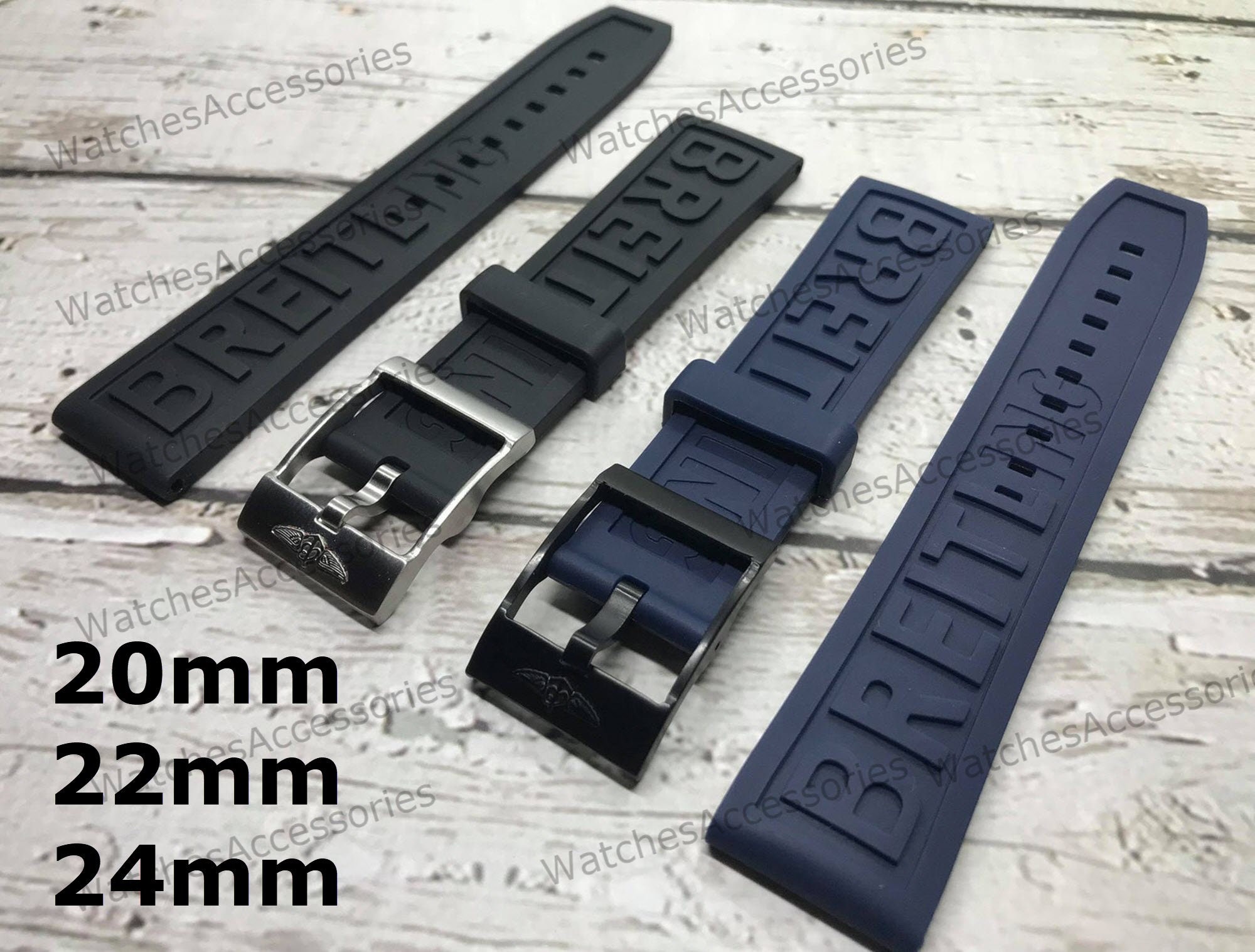 New 20mm/22mm/24mm BAND STRAP For Breitling High Quality Replacement Rubber Silicone Strap,Black band For Breitling Watch With Buckle breitl