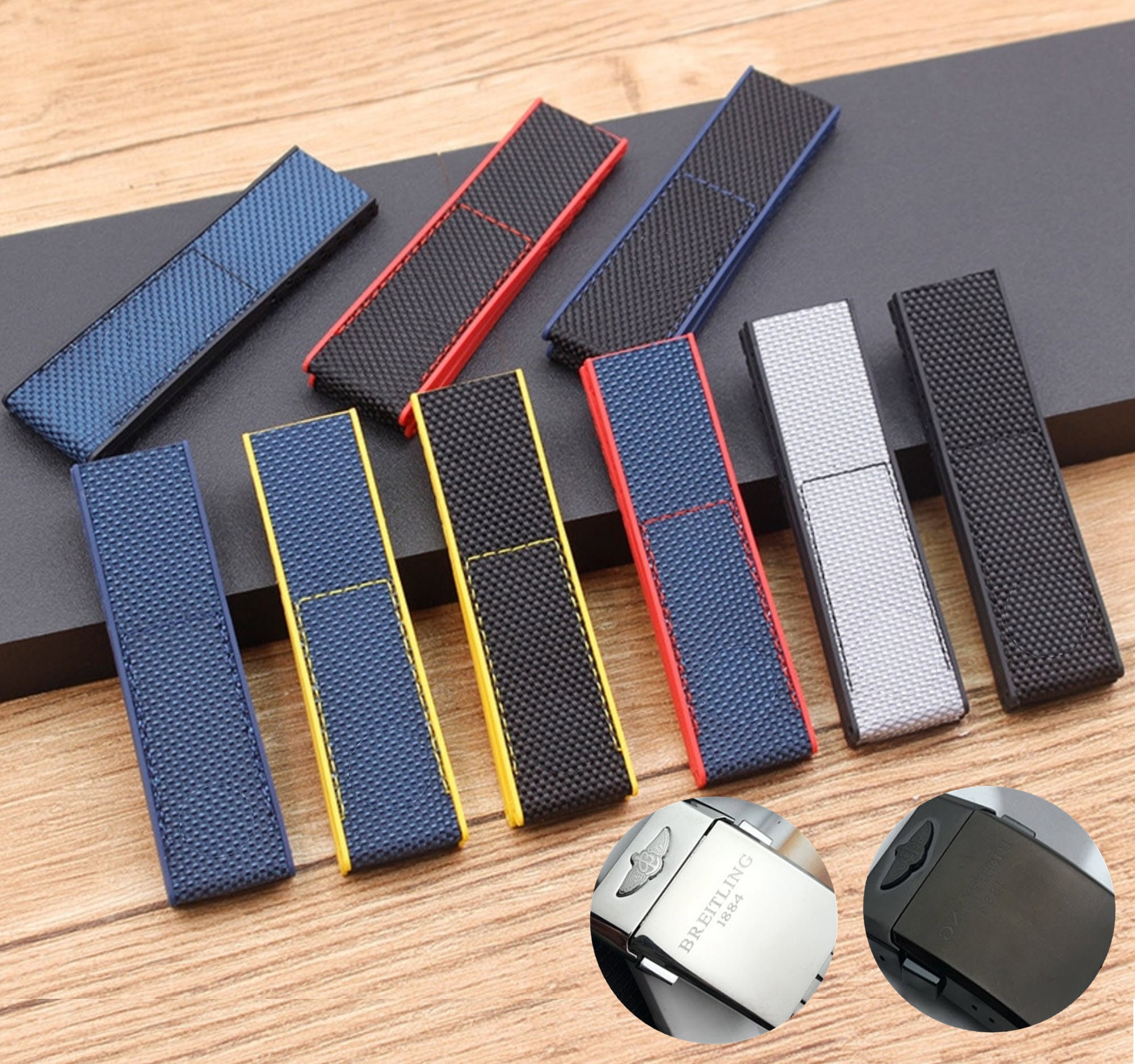 New 22mm Silicone Canvas Nylon STRAP For Breitling High Quality Replacement Strap, band For Breitling Watch With Buckle breitl