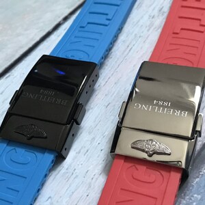 Nouveau bracelet 20/22/24 mm pour bracelet en silicone de haute qualité Breitling, noir, bleu foncé, bracelet rouge pour montre Breitling avec boucle avec boucle image 6