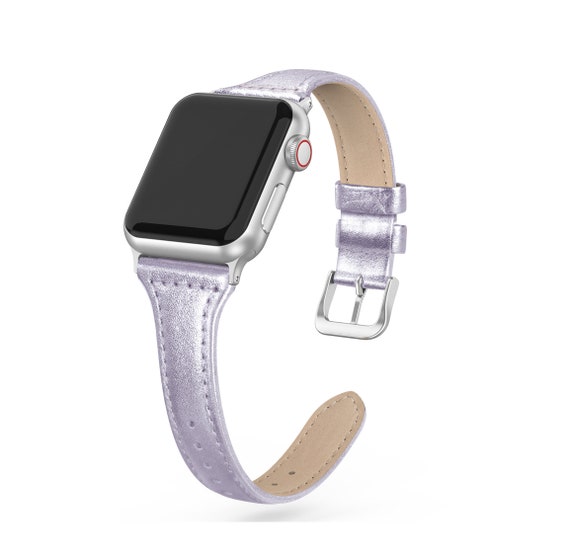 NEW Genuine Purple Leather Apple Watch Band 38mm 40mm 42mm 44mm