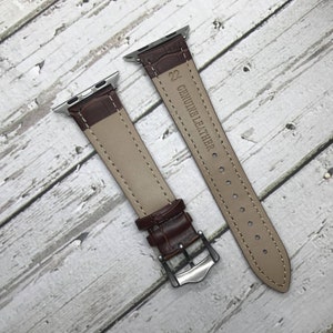 NOUVEAU bracelet en cuir véritable marron pour bracelet Apple Watch, adapté pour 38mm 40mm 42mm 44mm, pour Apple watch series 1 2 3 4 5 6 7 8 image 4