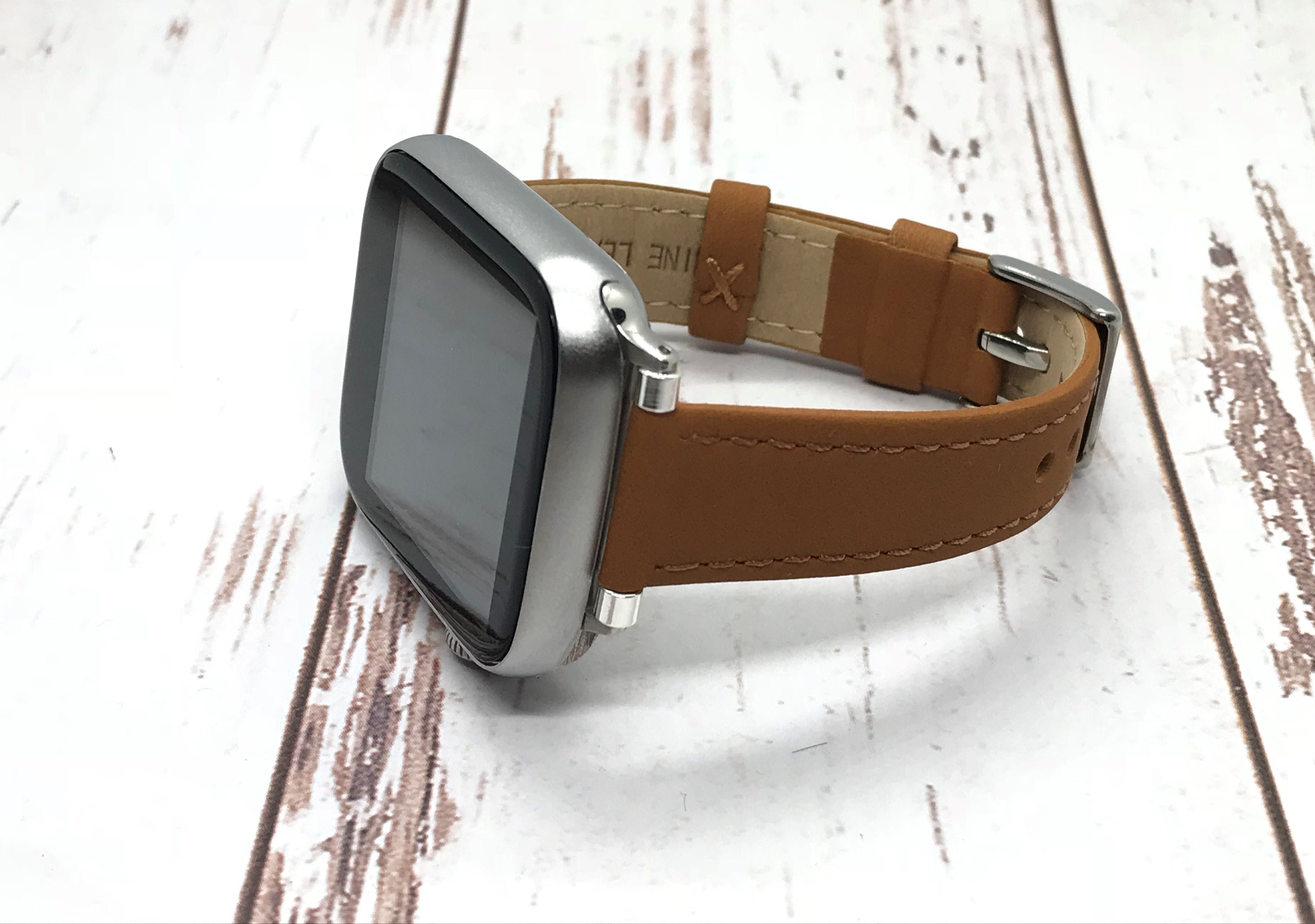 NEW Genuine Leather Classic Brown Color Strap for Apple Watch - Etsy