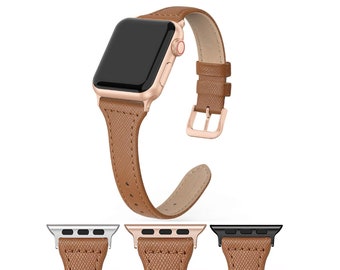 NEW Genuine Brown Sand Leather Apple Watch band, 38mm 40mm 42mm 44mm For Women, For Apple watch bands series 1 2 3 4 5 6 7 8