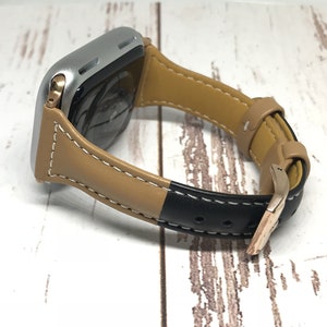 NOUVEAU Brown Black Genuine Leather Apple Watch band, 38mm 40mm 42mm 44mm Pour les femmes, Pour les bandes Apple Watch série 1 2 3 4 5 6 image 1