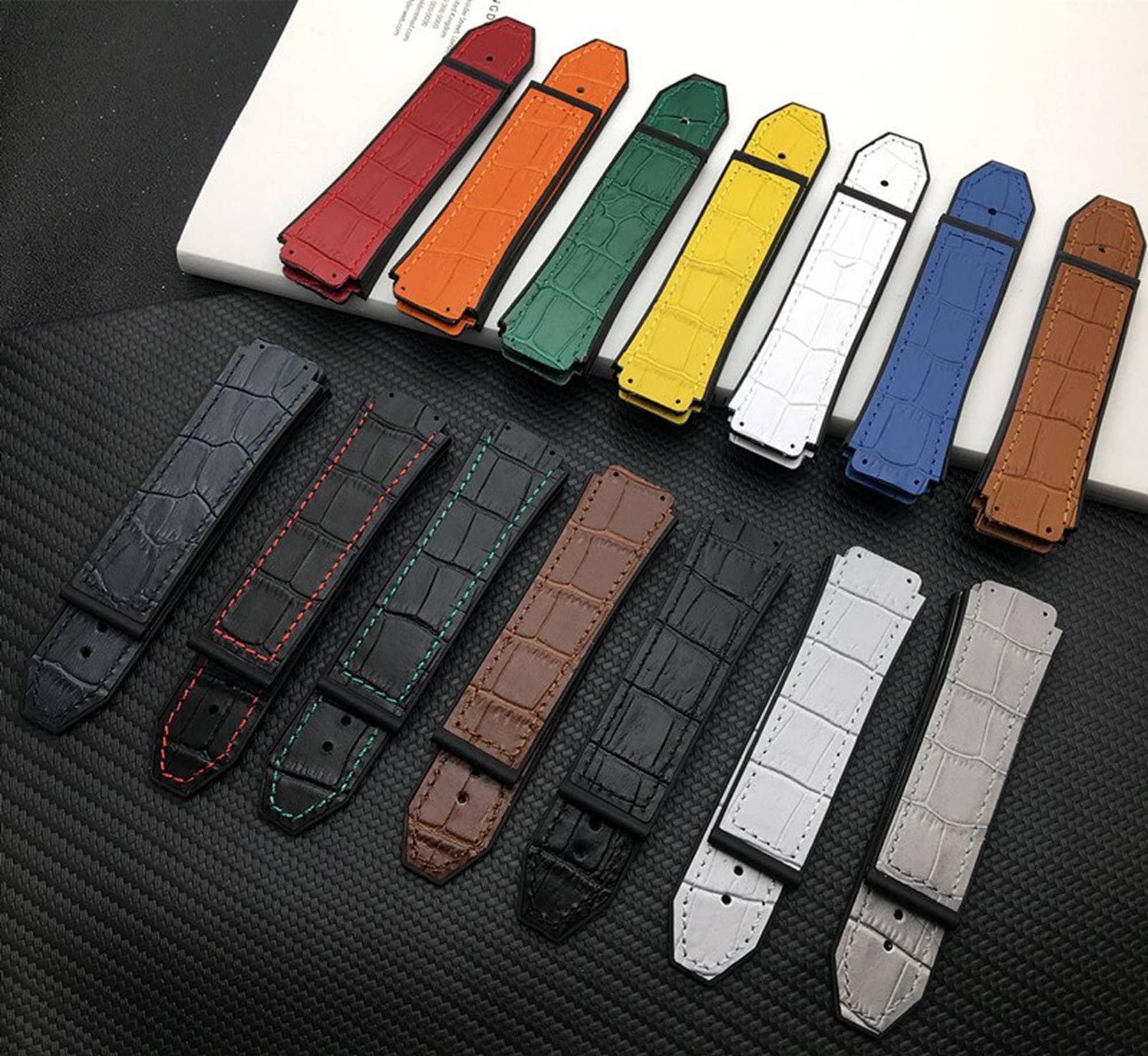 NEW 25x19MM Watch Bands Leather Strap for Hublot Big Bang