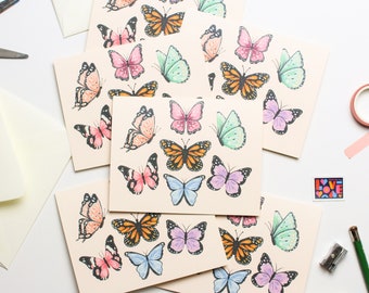 Butterfly Cards Set of 6, Blank Cards with Envelopes Set, Blank card set, Butterfly Aesthetic, Butterfly Gifts for Women, Any Occasion Card