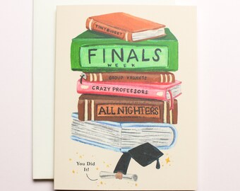 You Did It Graduate Card, Funny Graduation Card, College grad card, High school graduation card, Commencement card, Literary cards