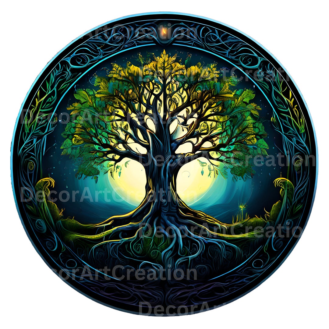 Tree of Life Clipart Fantasy | Digital Art for Mugs, T-shirts | Canvas ...