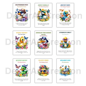 Baby shower gift, 9 Baby Ducks Flashcards Gifts, PDF Digital Download Educational Prints for Kids, Flashcard Printable Duck Cards