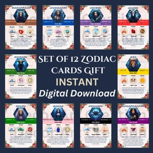 Najlepsza kolekcja cyfrowych kart ze znakami zodiaku - zestaw kart horoskopowych - pliki PDF z astrologią i karty zodiaku w formacie JPG - prezent horoskopowy dla taty