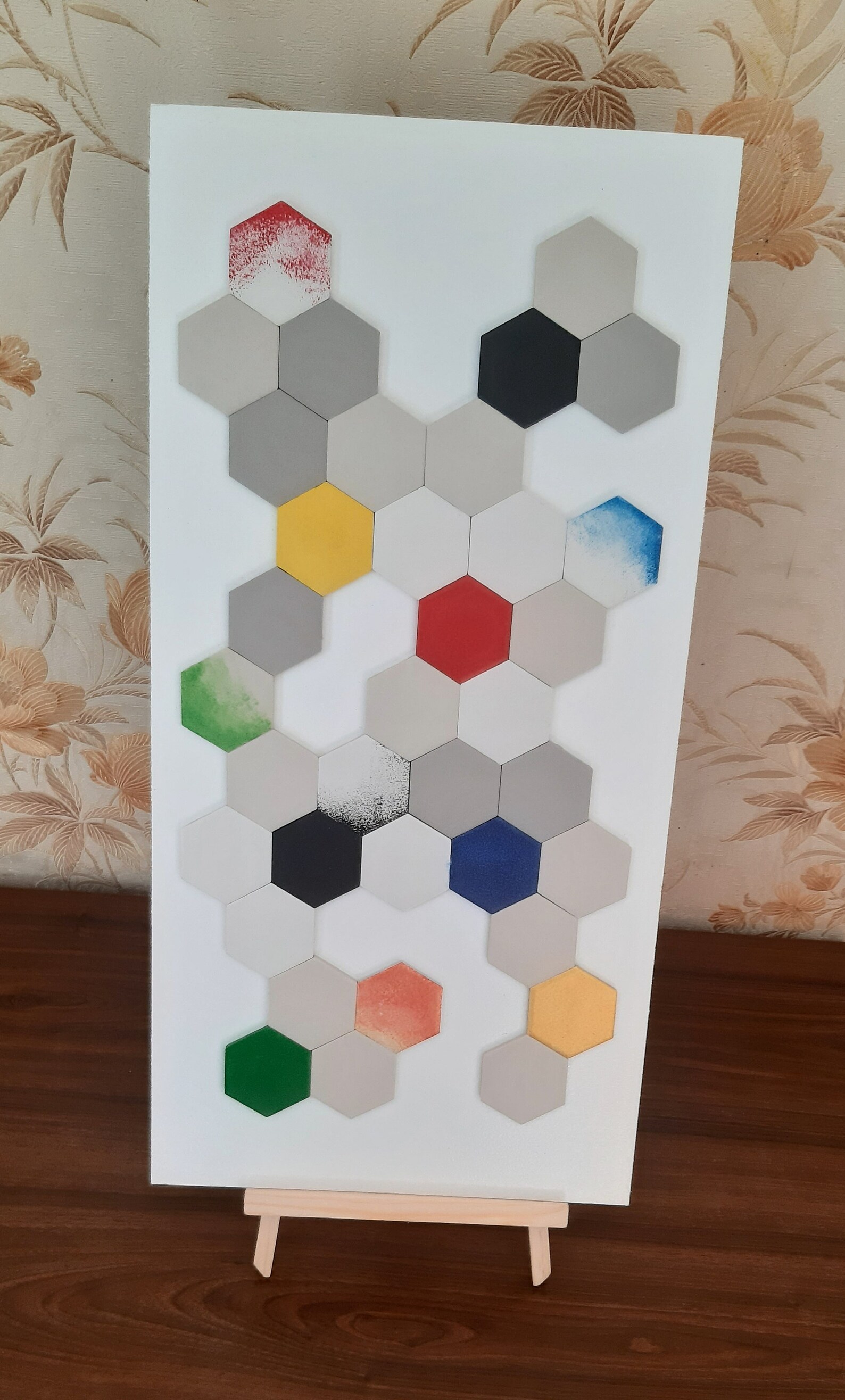 Hexagon Wall Art/ Canvas 3D Wall Decors/ Hexagon Tiles Art Etsy