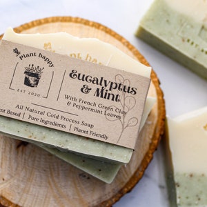 Eucalyptus & Mint - Eucalyptus Soap - Mint Soap - Cold Process Soap - Shea Butter Soap - All Natural Soap - Vegan Soap - Palm Oil Free