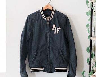 RARE 2000s Abercrombie & Fitch Bull Point Jacket Varsity Bomber New York Size M