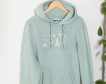 Sudadera con capucha y podcast de intercomunicador de emergencia, color verde, talla M, ropa de calle rara