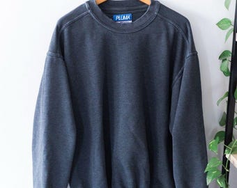 Vintage Pluma by Russell Athletic XL Charcoal Gray Crewneck Sweatshirt USA Made