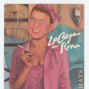 Cartão postal de comédia LGBTQ: La Cage Aux Folles (aux Ron) Foto gay engraçada de Ronald Reagan