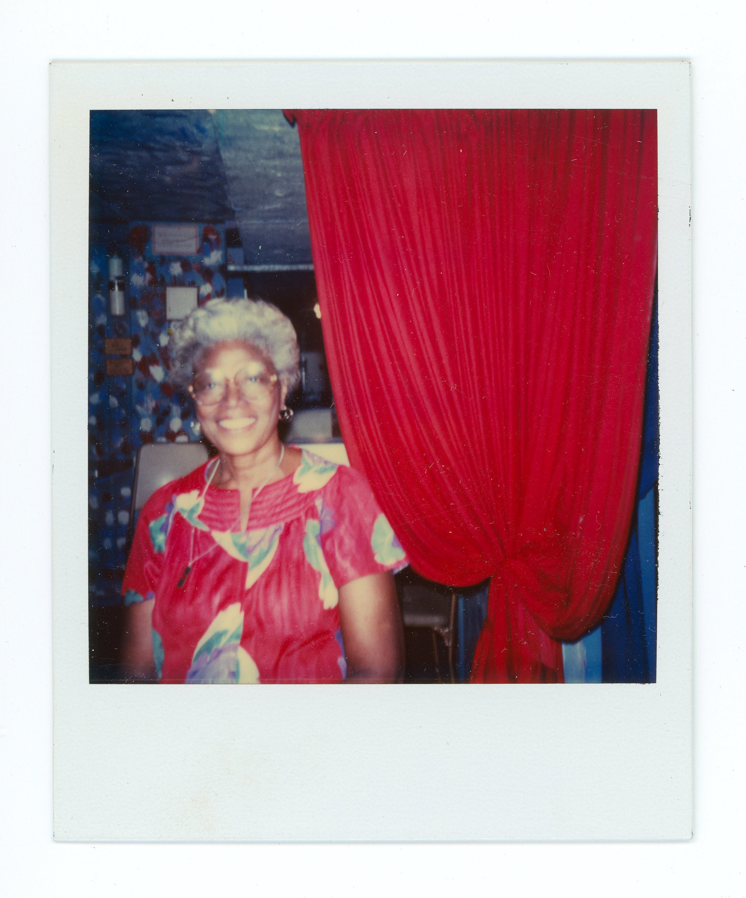 Grandma With Red Drapes : African American Family POLAROID Snapshot ...