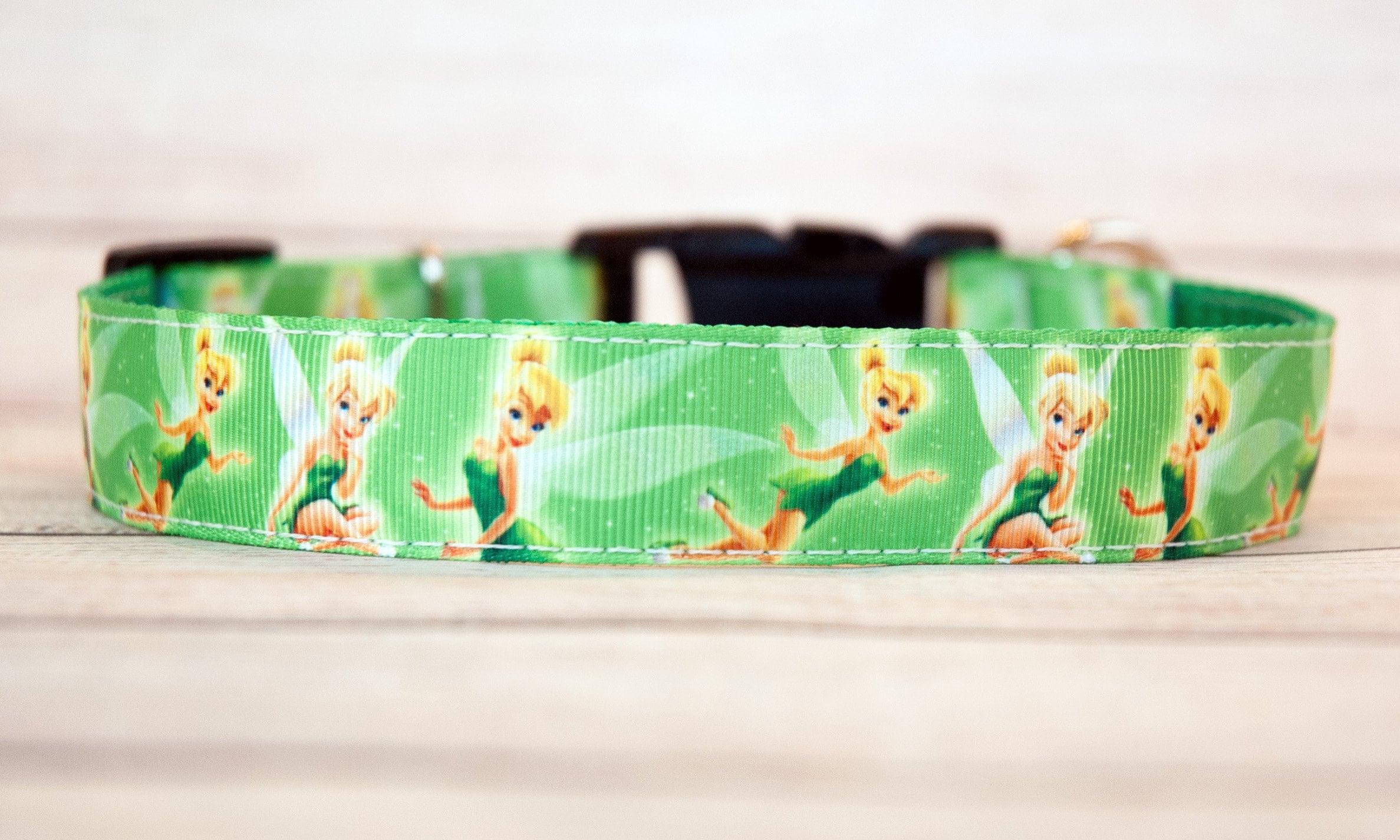 1 Disney Tinkerbell dog collar with green background Etsy