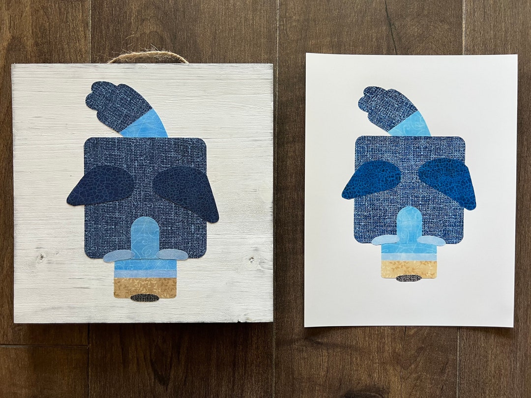 Blueyinspired Art Print Blue Dog Wall Art Blue Heeler Wall Etsy