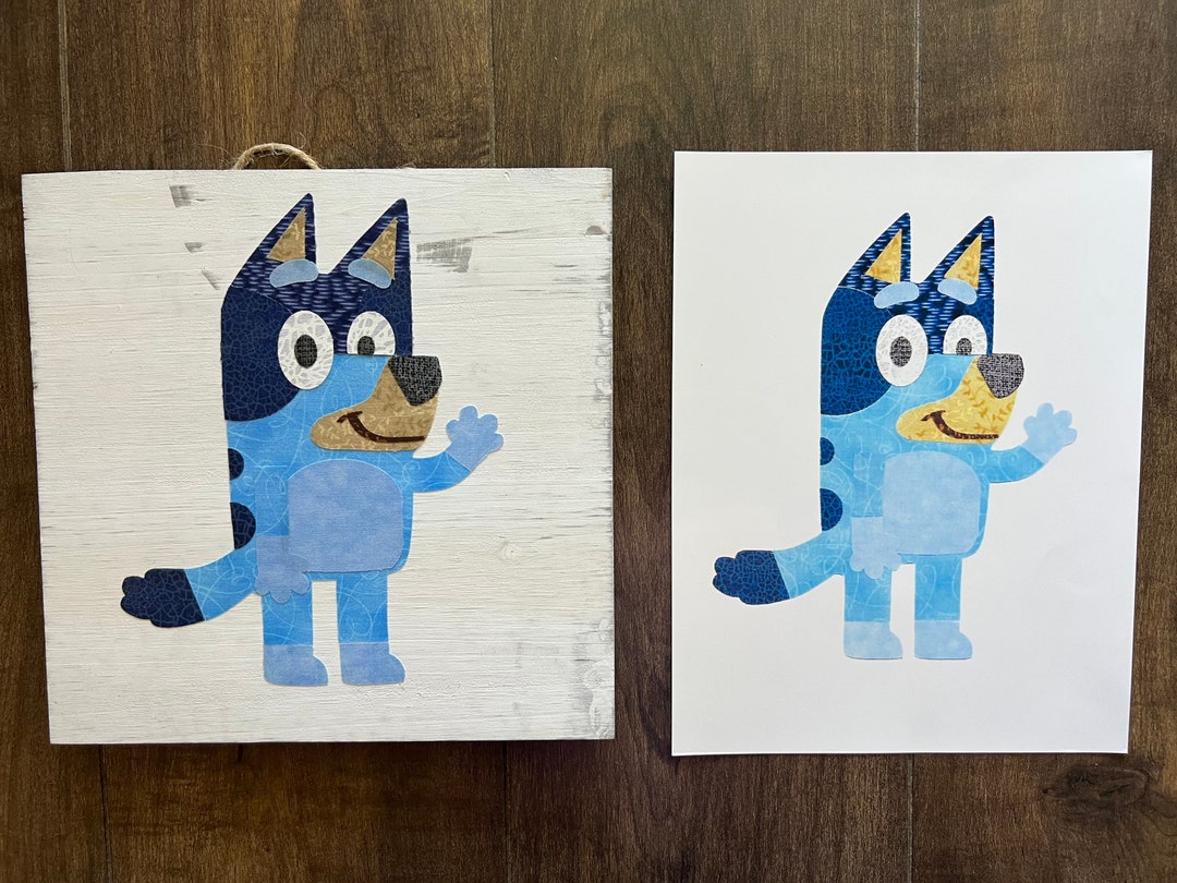 Blueyinspired Art Print, Blue Dog Wall Art, Blue Heeler Wall Decor, Blue Dog Print, Bluey
