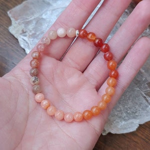 Sacral Chakra Bracelet for Creativity, Inspiration, Vitality, Motivation, Passion | Sunstone, Carnelian, Calcite, Aventurine & Moonstone