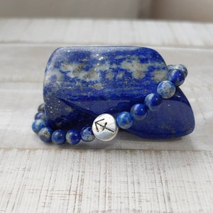 Sagittarius Zodiac Bracelet | Lapis Lazuli, Sodalite & Larvikite Bracelet | Intuition, Wisdom, Expression, Calming, Clarity, Balance