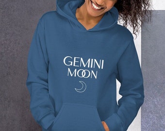 Gemini Moon Unisex Hoodie | Astrology Moon Sign Sweatshirt for Astrology Lovers | Comfort, Mid-Weight Hoodie | Gemini Moon Sign Clothing