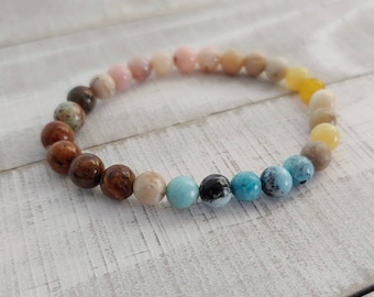 Mixed Opal Bracelet for Spring and Summer | Genuine Opal Beaded Bracelet for Healing, Love, Communication, Calm | Mother's Day Bracelet
