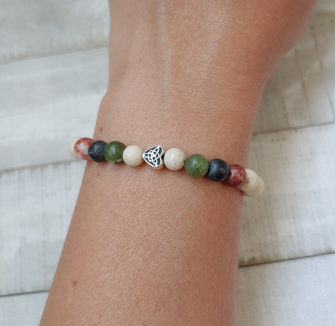 Genuine Mixed Marble Bracelet From Ireland Connemara, Ulster White