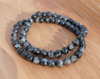 Indigo Gabbro Bracelet for Intuition, Spirituality & Balance | Genuine Crystal Bracelet | "Mystic Merlinite" from Madagascar