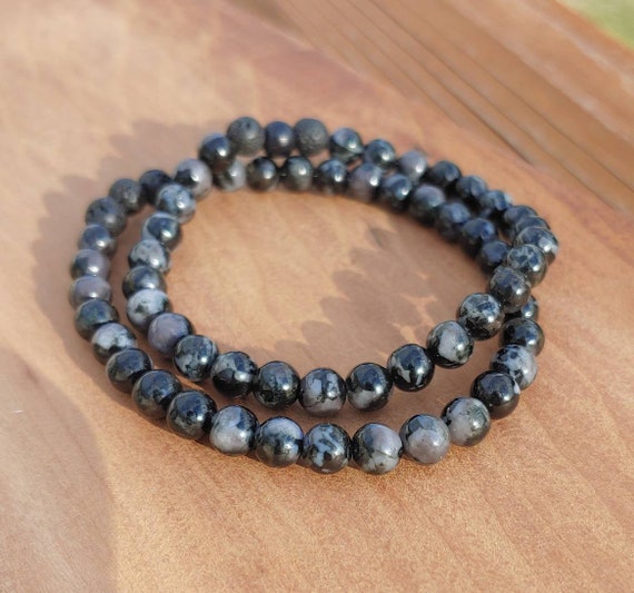 Indigo Gabbro Bracelet for Intuition Spirituality Balance