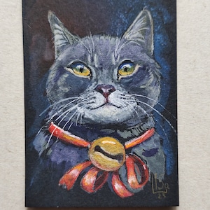Tarjeta ACEO Pintura original ACEO Acuarela Pintura en miniatura Colección de gatos Retrato de gato Regalo Amor Gato 2.5" por 3.5" por ArtStudiaLisa