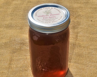 Raw Wildflower Blossom Honey - Pint Jar