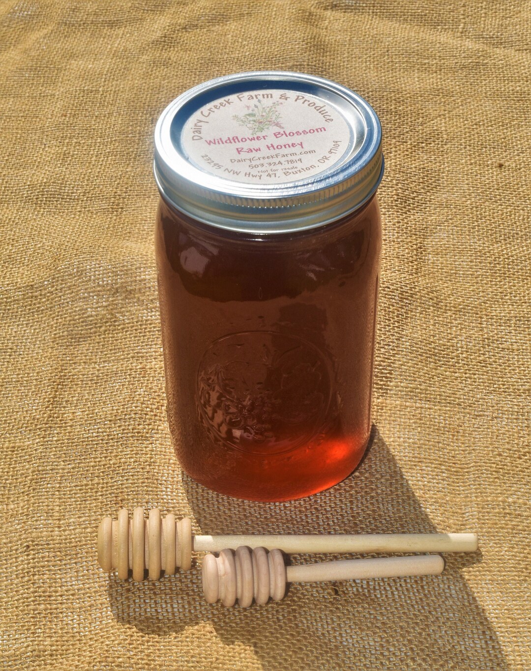 Raw Wildflower Blossom Honey Pint Jar Etsy