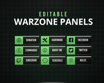 WARZONE 2 Twitch Stream Panels | Editable