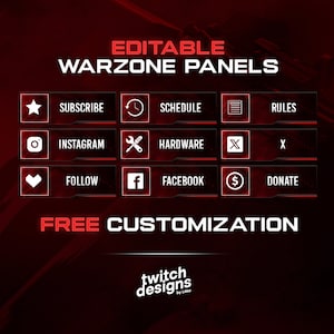 Editable WARZONE 3 Twitch Stream Panels