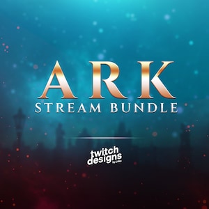 May include: A gold ARK STREAM BUNDLE graphic on a blue and red background with a white text overlay. The graphic is surrounded by a blurry background of light blue and red.