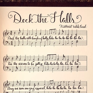 Deck the Halls (Calligraphy sheet music)