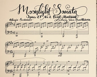 Mondschein-Sonate Kalligraphie Noten