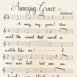 Amazing Grace Handwritten Sheet Music