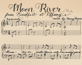 Moon River Full Song (2 pages)- Handwritten Sheet Music