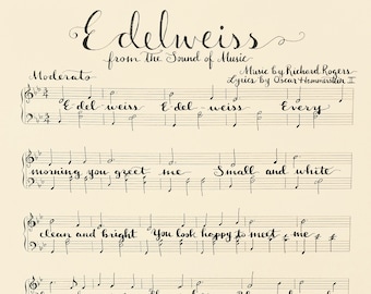 Edelweiss from The Sound of Music handwritten sheet music