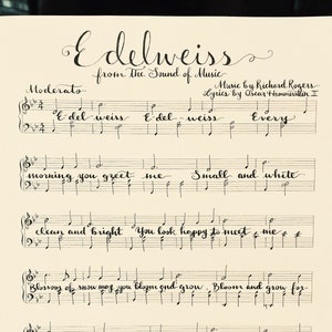 Partition manuscrite Edelweiss de The Sound of Music