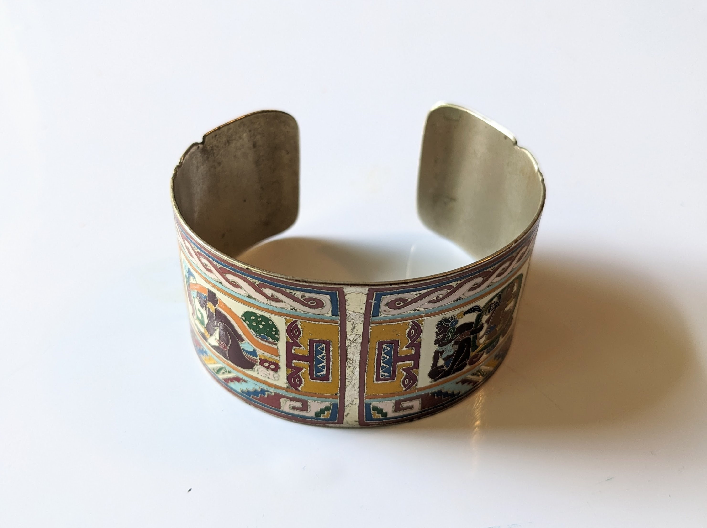 Native American Mayan Bracelet, Red Bead Triple String Elastic Bracelet,  Mayan Jewelry, Native Vintage Bracelet, Mexican Jewelry 
