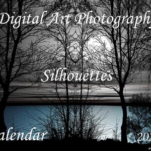 2022 Digital Art Photography Silhouettes Wall Calendar. Digital Download. Automatic Download.