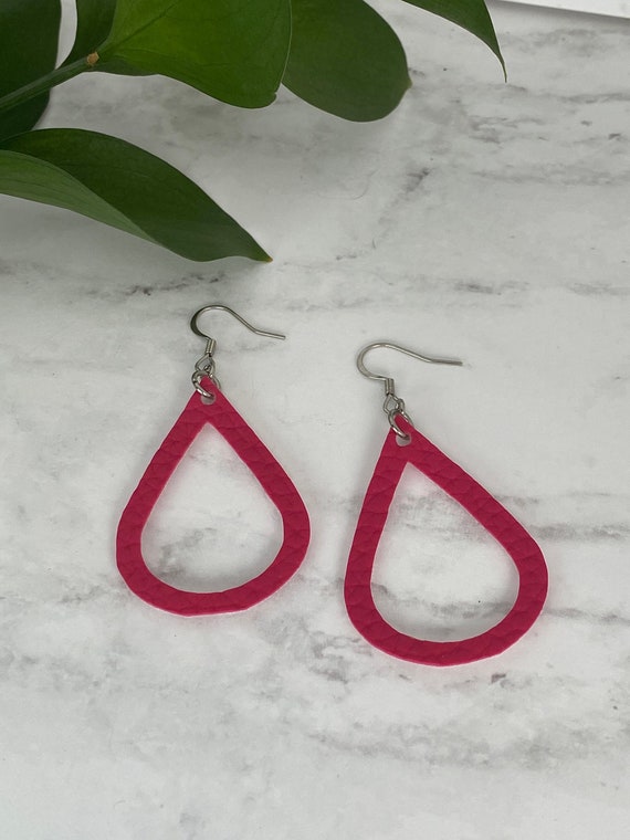 Leather Earrings Lightweight Leather Teardrop Earrings