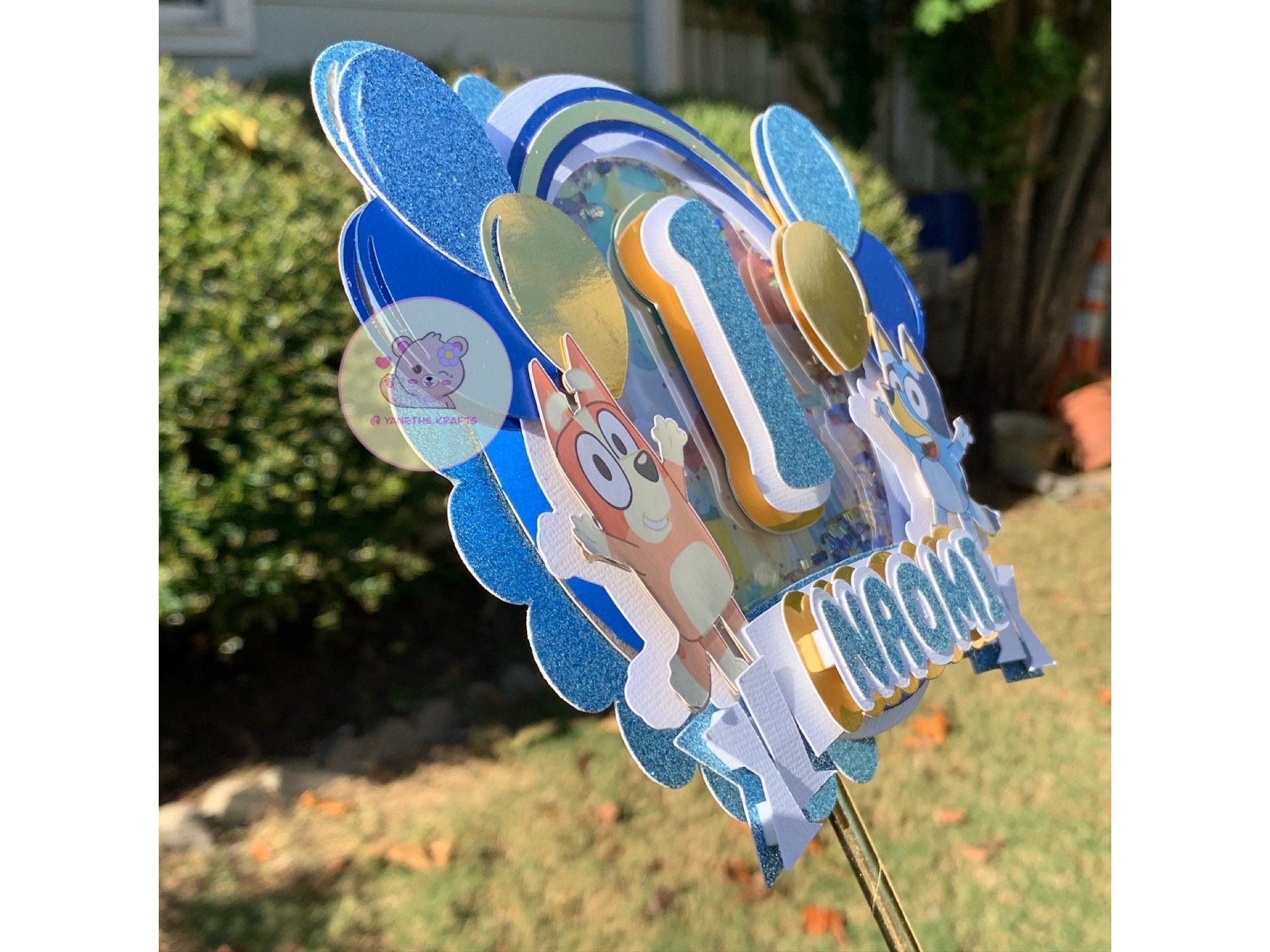 BLUE Dog CAKE TOPPER ,bluey themed birthday, kids birthday party, blue dog cake topper